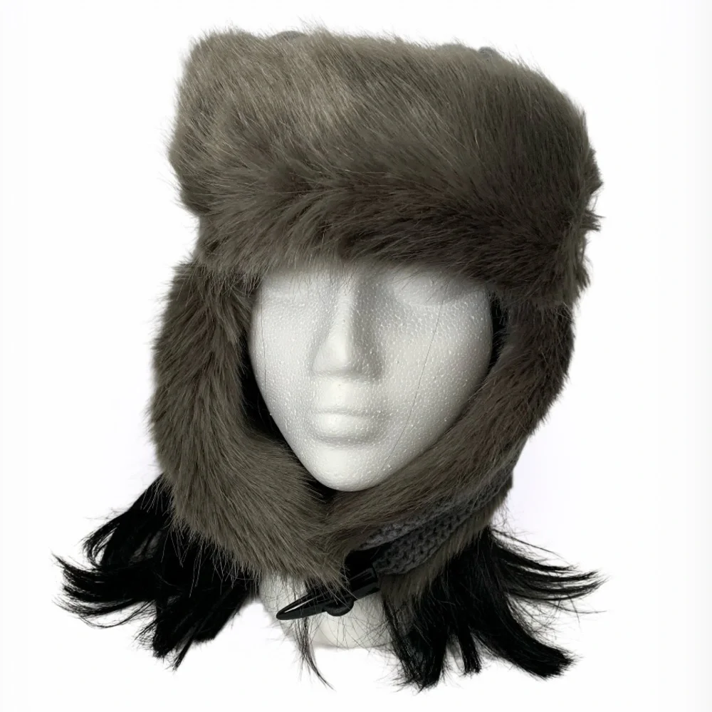 RH Faux Fur Cashmere Blend Knit Hat